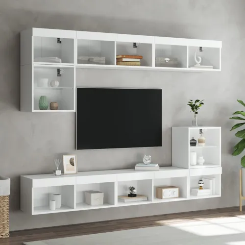TV ormarić s LED svjetlima bijeli 80x30x30 cm - Bijela 80 cm 1 Cijena