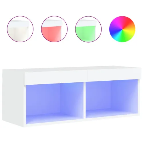 TV ormarić s LED svjetlima bijeli 80x30x30 cm - Bijela 80 cm 1 Cijena