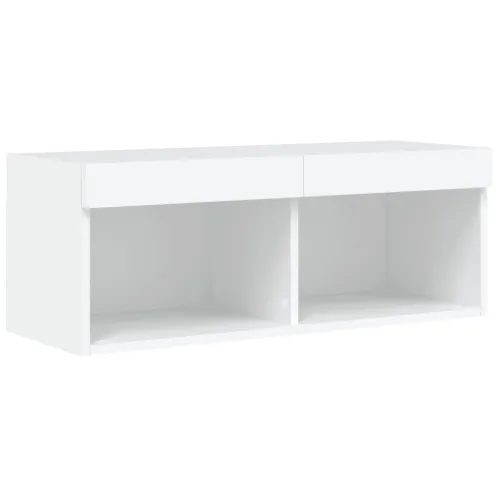 TV ormarić s LED svjetlima bijeli 80x30x30 cm - Bijela 80 cm 1 Cijena