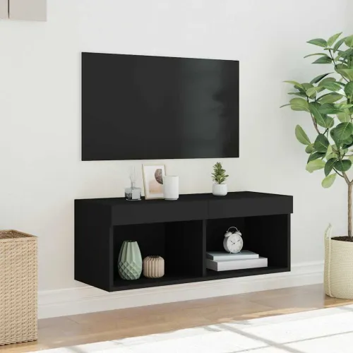 TV ormarići s LED svjetlima 2 kom crni 80x30x30 cm - Crna 80 cm 1 Cijena
