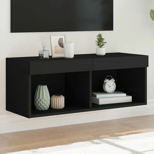 TV ormarići s LED svjetlima 2 kom crni 80x30x30 cm - Crna 80 cm 1 Cijena