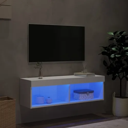 TV ormarić s LED svjetlima bijeli 80x30x30 cm - Bijela 100 cm 1 Cijena