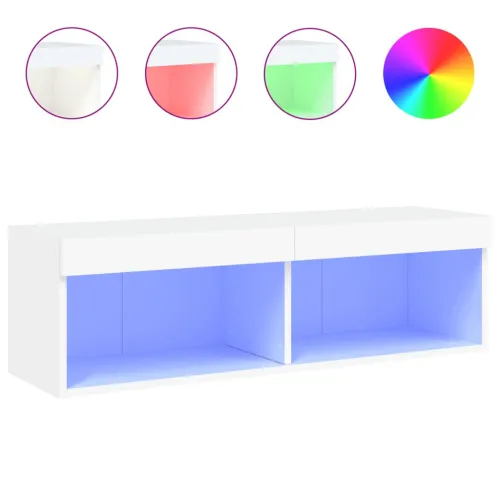 TV ormarić s LED svjetlima bijeli 80x30x30 cm - Bijela 1 100 cm Cijena