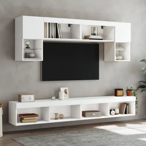 TV ormarić s LED svjetlima bijeli 80x30x30 cm - Bijela 100 cm 1 Cijena