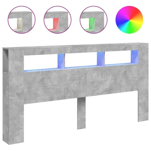 LED uzglavlje siva boja betona 200x18,5x103,5 cm - Beton siva 200 x 103.5 cm 1 Beton siva Cijena