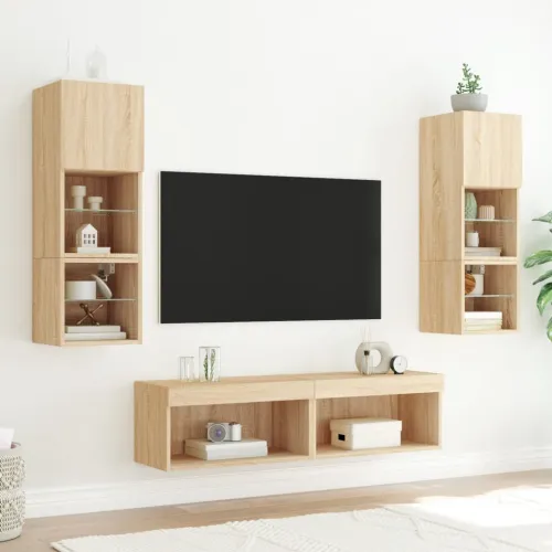 TV ormarići s LED svjetlima 2 kom boja hrasta 60x30x30 cm - Sonoma hrast 60 cm 2 Cijena