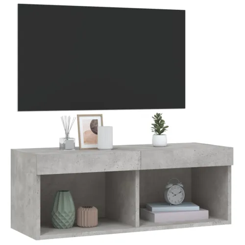 TV ormarić s LED svjetlima siva boja betona 80x30x30 cm - Beton siva 80 cm 1 Cijena