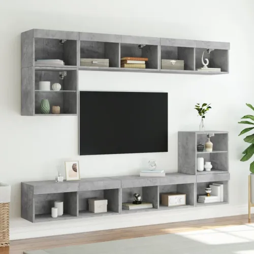 TV ormarić s LED svjetlima siva boja betona 80x30x30 cm - Beton siva 80 cm 1 Cijena
