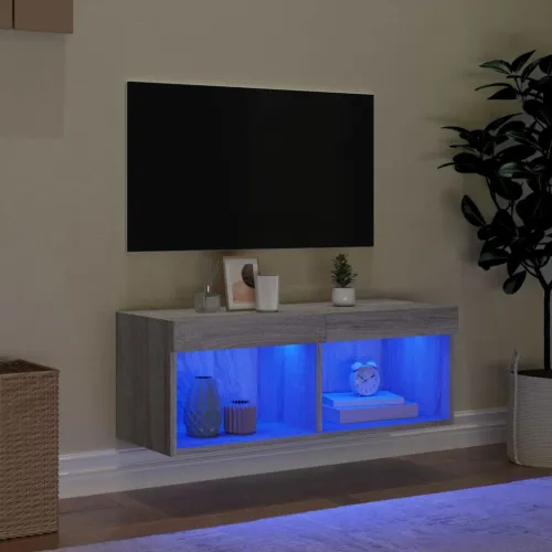 TV ormarić s LED svjetlima boja hrasta 80x30x30 cm - Sivi hrast sonoma 1 80 cm Cijena