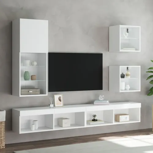 TV ormarić s LED svjetlima bijeli 40,5x30x102 cm - Bijela 40.5 x 30 x 102 cm 1 Cijena