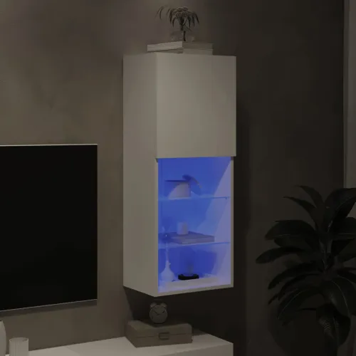 TV ormarić s LED svjetlima bijeli 40,5x30x102 cm - Bijela 40.5 x 30 x 102 cm 1 Cijena