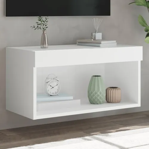 TV ormarić s LED svjetlima bijeli 60 x 30 x 30 cm - Bijela 60 cm 1 Cijena