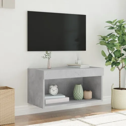 TV ormarić s LED svjetlima siva boja betona 60x30x30 cm - Beton siva 60 cm 1 Cijena