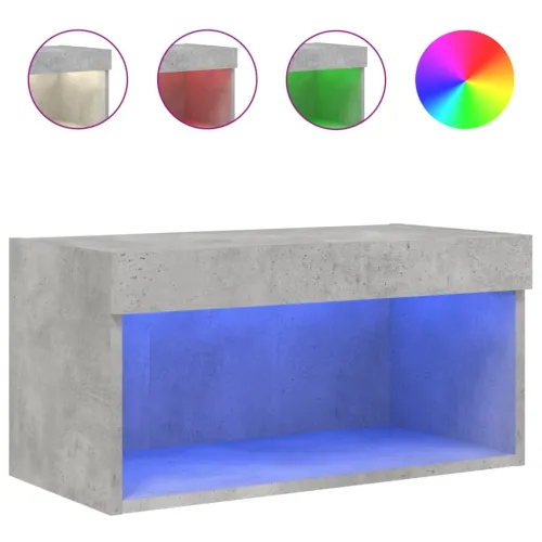 TV ormarić s LED svjetlima siva boja betona 60x30x30 cm - Beton siva 60 cm 1 Cijena