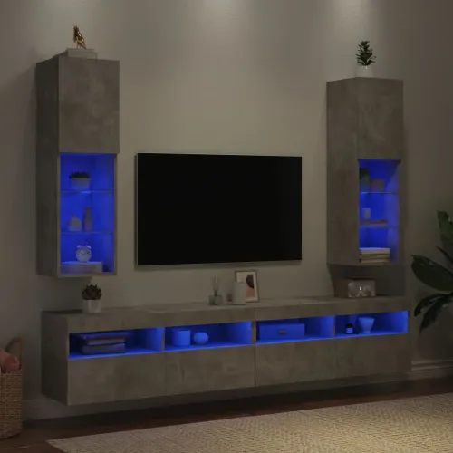 TV ormarići s LED svjetlima 2 kom boja betona 30,5x30x102 cm - Beton siva 30.5 x 30 x 102 cm 2 Cijena