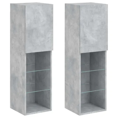 TV ormarići s LED svjetlima 2 kom boja betona 30,5x30x102 cm - Beton siva 30.5 x 30 x 102 cm 2 Cijena