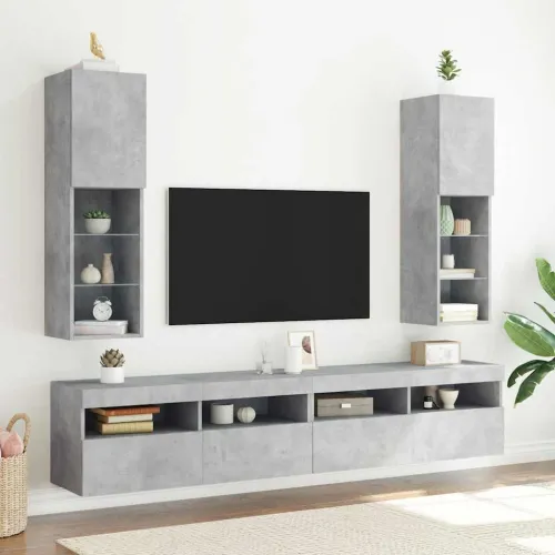 TV ormarići s LED svjetlima 2 kom boja betona 30,5x30x102 cm - Beton siva 30.5 x 30 x 102 cm 2 Cijena
