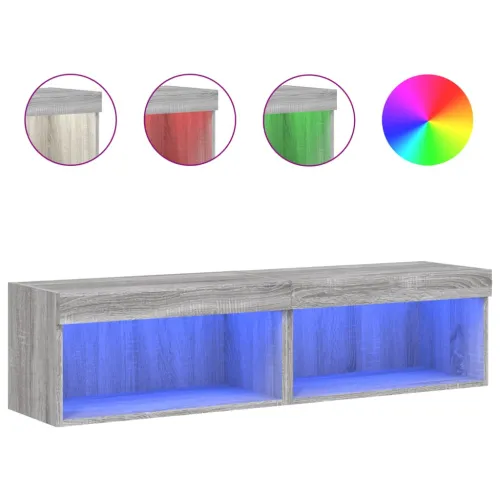 TV ormarići s LED svjetlima 2 kom boja hrasta 60x30x30 cm - Sivi hrast sonoma 60 cm 2 Cijena