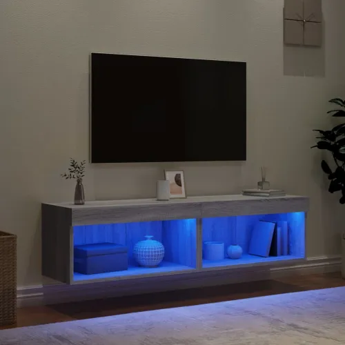 TV ormarići s LED svjetlima 2 kom boja hrasta 60x30x30 cm - Sivi hrast sonoma 60 cm 2 Cijena