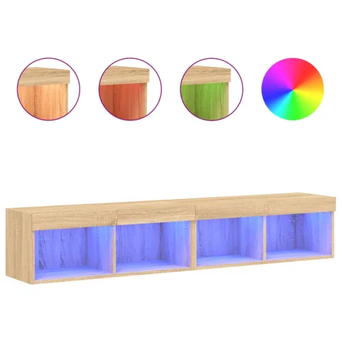 TV ormarići s LED svjetlima 2 kom boja hrasta 80x30x30 cm - Sonoma hrast 80 cm 2 Cijena