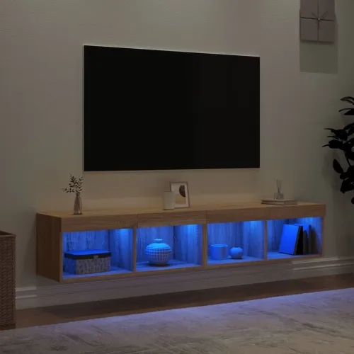 TV ormarići s LED svjetlima 2 kom boja hrasta 80x30x30 cm - Sonoma hrast 80 cm 2 Cijena