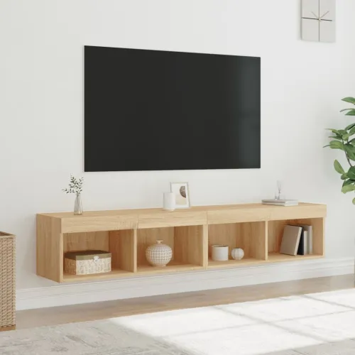TV ormarići s LED svjetlima 2 kom boja hrasta 80x30x30 cm - Sonoma hrast 80 cm 2 Cijena