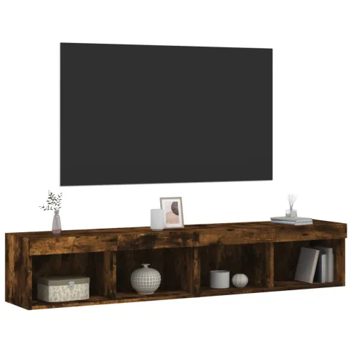 TV ormarići s LED svjetlima 2 kom boja hrasta 80x30x30 cm - Dimljeni hrast 80 cm 2 Cijena