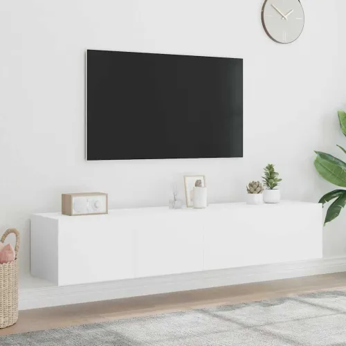 Zidni TV ormarići s LED svjetlima 2 kom bijeli 80x35x31 cm - Bijela 80 x 35 x 31 cm 2 Cijena