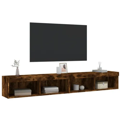 TV ormarići s LED svjetlima 2 kom boja hrasta 100x30x30 cm - Dimljeni hrast 100 cm 2 Cijena