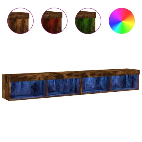TV ormarići s LED svjetlima 2 kom boja hrasta 100x30x30 cm - Dimljeni hrast 100 cm 2 Cijena
