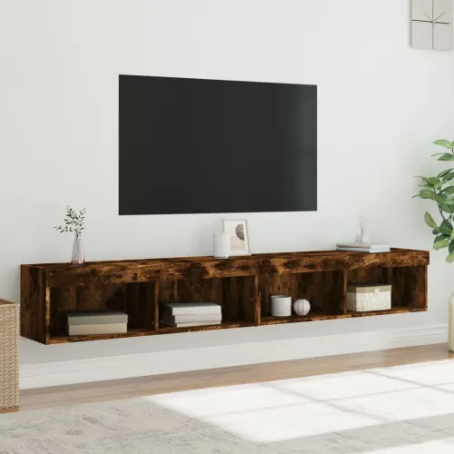 TV ormarići s LED svjetlima 2 kom boja hrasta 100x30x30 cm - Dimljeni hrast 100 cm 2 Cijena
