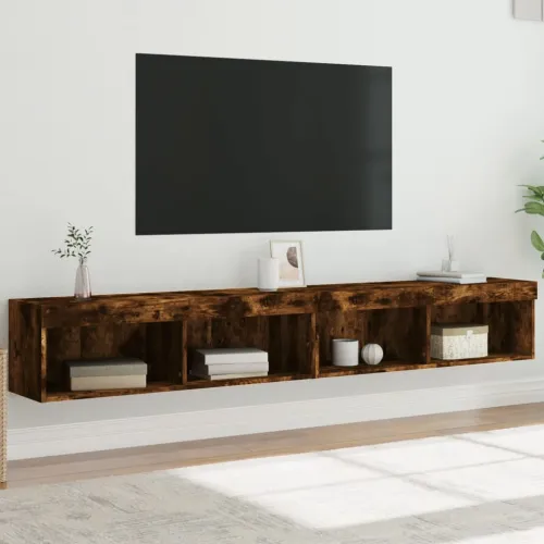 TV ormarići s LED svjetlima 2 kom boja hrasta 100x30x30 cm - Dimljeni hrast 100 cm 2 Cijena