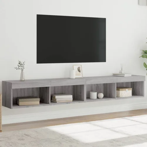 TV ormarići s LED svjetlima 2 kom boja hrasta 100x30x30 cm - Sivi hrast sonoma 100 cm 2 Cijena