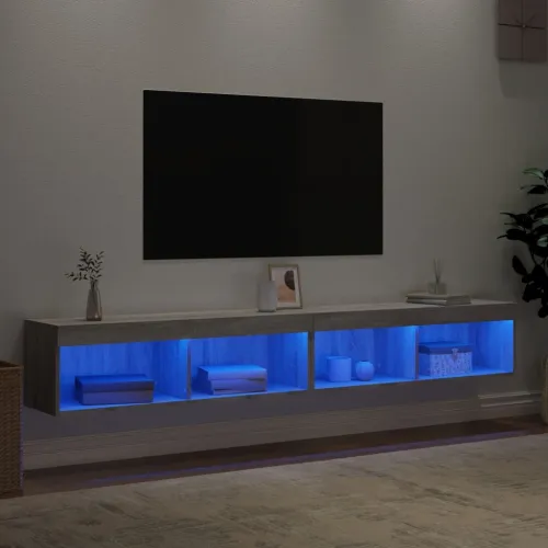 TV ormarići s LED svjetlima 2 kom boja hrasta 100x30x30 cm - Sivi hrast sonoma 100 cm 2 Cijena