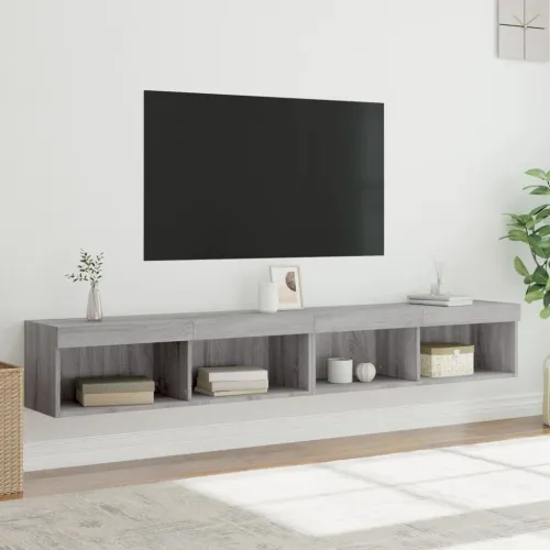 TV ormarići s LED svjetlima 2 kom boja hrasta 100x30x30 cm - Sivi hrast sonoma 100 cm 2 Cijena