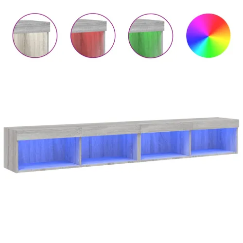 TV ormarići s LED svjetlima 2 kom boja hrasta 100x30x30 cm - Sivi hrast sonoma 100 cm 2 Cijena