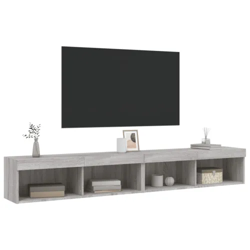 TV ormarići s LED svjetlima 2 kom boja hrasta 100x30x30 cm - Sivi hrast sonoma 100 cm 2 Cijena