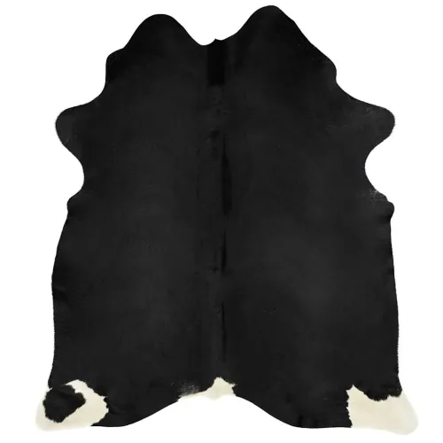 Tepih od prave kravlje kože crni 180 x 220 cm - Crna 180 x 220 cm Cijena