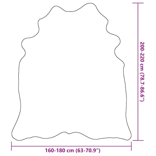 Tepih od prave kravlje kože crni 180 x 220 cm - Crna 180 x 220 cm Cijena