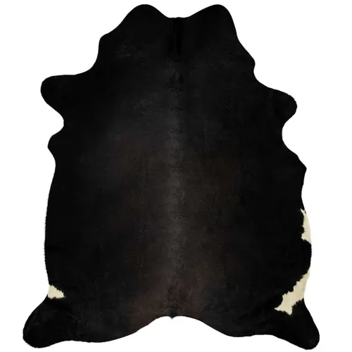 Tepih od prave kravlje kože crni 180 x 220 cm - Crna 180 x 220 cm Cijena