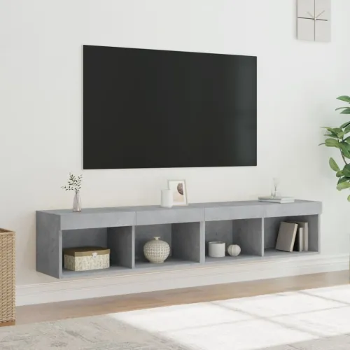 TV ormarići s LED svjetlima 2 kom siva boja betona 80x30x30 cm - Beton siva 80 cm 2 Cijena