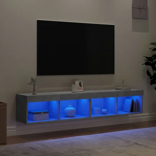 TV ormarići s LED svjetlima 2 kom siva boja betona 80x30x30 cm - Beton siva 80 cm 2 Cijena