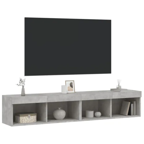 TV ormarići s LED svjetlima 2 kom siva boja betona 80x30x30 cm - Beton siva 80 cm 2 Cijena