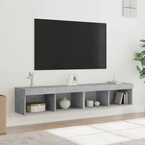 TV ormarići s LED svjetlima 2 kom siva boja betona 80x30x30 cm - Beton siva 80 cm 2 Cijena