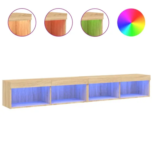 TV ormarići s LED svjetlima 2 kom boja hrasta 100x30x30 cm - Sonoma hrast 100 cm 2 Cijena