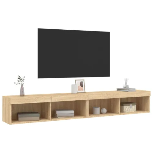 TV ormarići s LED svjetlima 2 kom boja hrasta 100x30x30 cm - Sonoma hrast 100 cm 2 Cijena