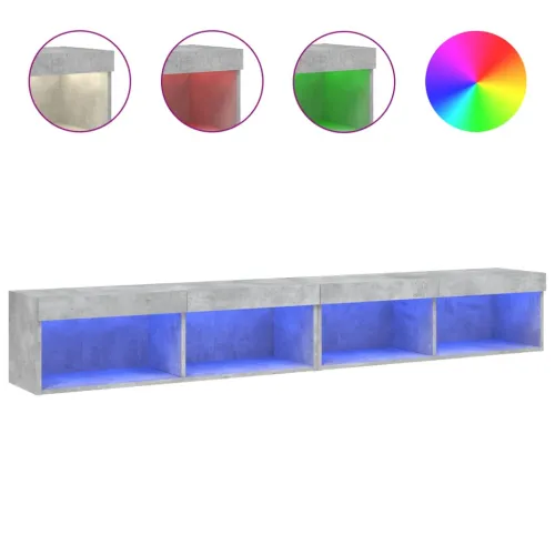 TV ormarići s LED svjetlima 2 kom boja betona 100x30x30 cm - Beton siva 100 cm 2 Cijena