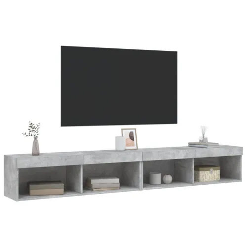 TV ormarići s LED svjetlima 2 kom boja betona 100x30x30 cm - Beton siva 100 cm 2 Cijena