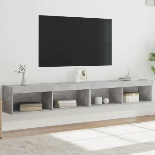 TV ormarići s LED svjetlima 2 kom boja betona 100x30x30 cm - Beton siva 100 cm 2 Cijena