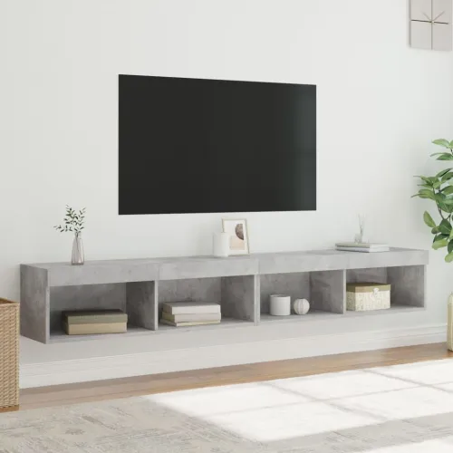 TV ormarići s LED svjetlima 2 kom boja betona 100x30x30 cm - Beton siva 100 cm 2 Cijena